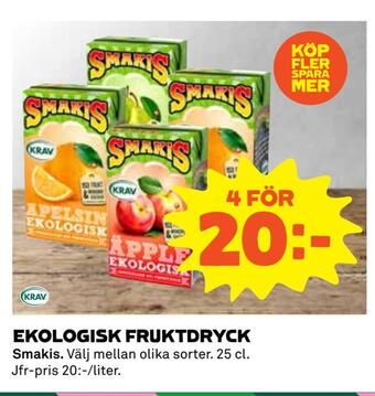 Coop Ekologisk fruktdryck erbjuda