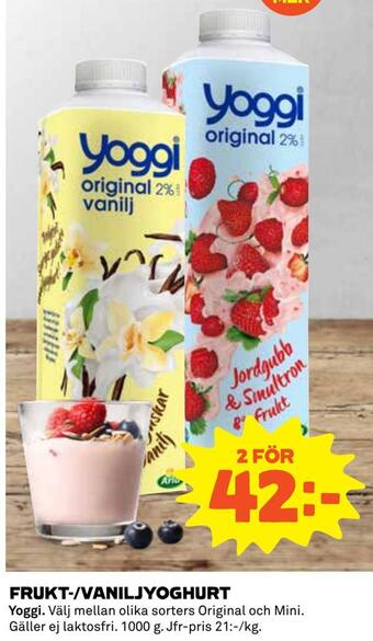 Coop Daglivs Frukt-/vaniljyoghurt erbjuda