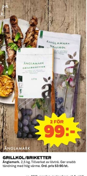 Coop Änglamark grillkol/briketter erbjuda
