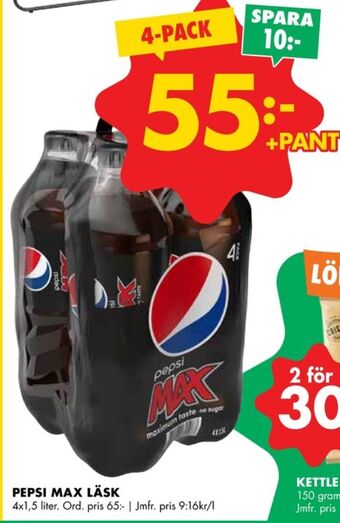 ÖoB Pepsi max läskedryck erbjuda