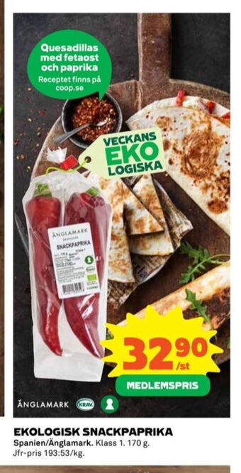 Coop Änglamark snackpaprika erbjuda