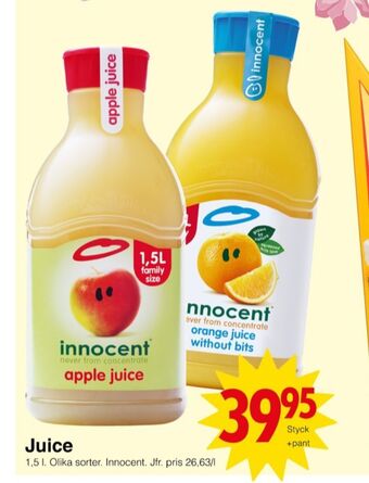 Matöppet Innocent juice erbjuda