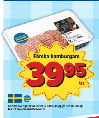 Östenssons Garant hamburgare erbjuda