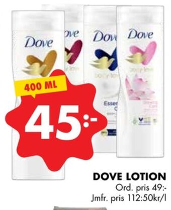 ÖoB Dove bodylotion erbjuda