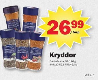 Pekås Santa maria kryddor erbjuda