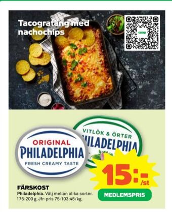 Stora Coop Philadelphia färskost erbjuda