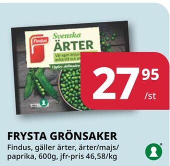 Tempo Findus grönsaker erbjuda