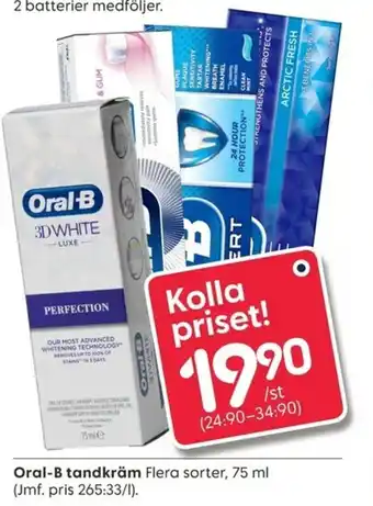 Rusta Oral-B tandkräm 75ml erbjuda