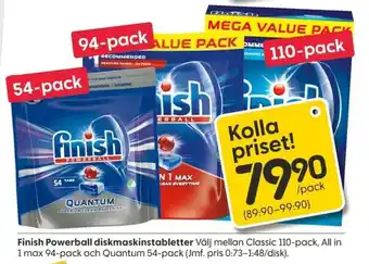 Rusta Finish Powerball diskmaskinstabletter 110-pack erbjuda