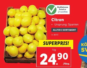 Lidl Citron erbjuda