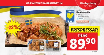 Lidl GYLLDA Kycklinglårfilé erbjuda
