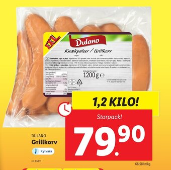 Lidl DULANO Grillkorv erbjuda
