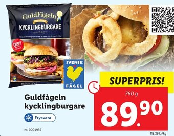 Lidl Guldfågeln kycklingburgare erbjuda