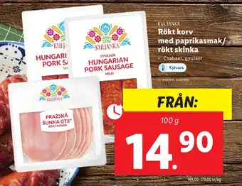 Lidl KULJANKA Rökt korv med paprikasmak/ rökt skinka erbjuda