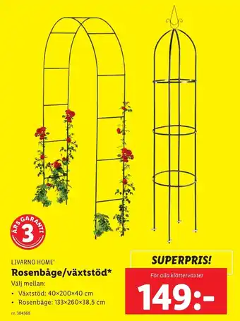 Lidl Rosenbåge/växtstöd erbjuda
