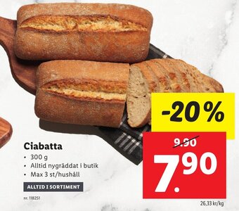 Lidl Ciabatta erbjuda