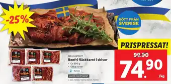 Lidl SVEA LANTKÖTT Benfri fläskkarré i skivor erbjuda