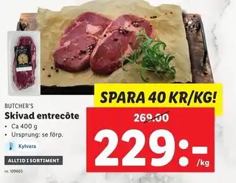 Lidl BUTCHER'S Skivad entrecôte erbjuda