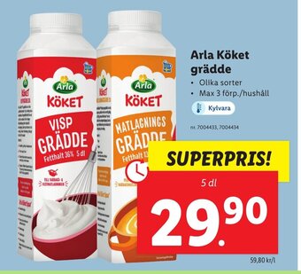 Lidl Arla Köket grädde erbjuda