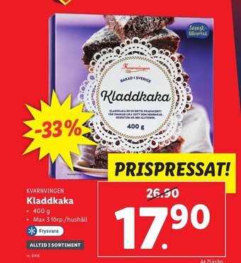 Lidl KVARNVINGEN Kladdkaka erbjuda