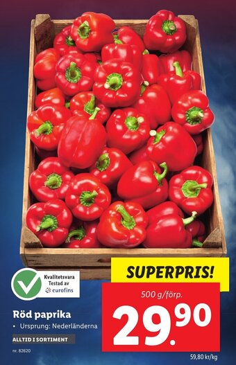 Lidl Röd paprika erbjuda