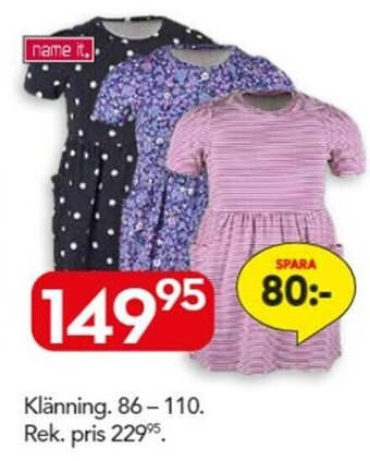 Bo Ohlsson Klänning. 86-110 erbjuda