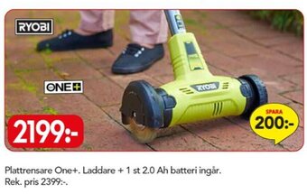 Bo Ohlsson Plattrensare One+. Laddare + 1 st 2.0 Ah batteri ingår erbjuda