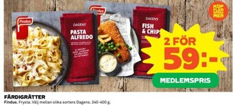 Coop FÄRDIGRÄTTER Findus. erbjuda