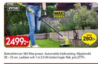 Bo Ohlsson Ryobi grästrimmer erbjuda