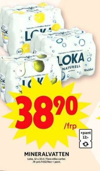 ICA Maxi MINERALVATTEN LOKA erbjuda