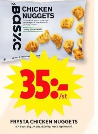 ICA Maxi FRYSTA CHICKEN NUGGETS erbjuda