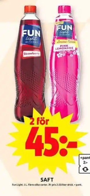 ICA Maxi SAFT Fun Light, I L. erbjuda