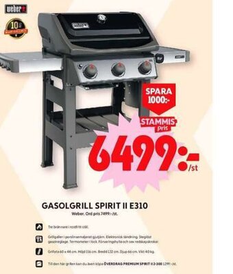ICA Maxi GASOLGRILL SPIRIT II E310 erbjuda