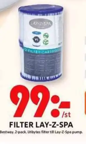 ICA Maxi FILTER LAY-Z-SPA Bestway. 2-pack. erbjuda