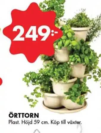 ÖoB ÖRTTORN Plast. Höjd 59 cm. Köp till växter. erbjuda