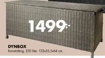 ÖoB SKYDDA DINA TEXTILIER DYNBOX Konstrotting. 350 liter. 132x55,5x64 cm. erbjuda