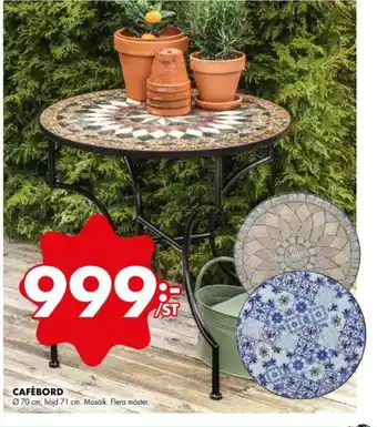 ÖoB CAFÉBORD Ø70 cm, höjd 71 cm. Mosaik. Flera möster. erbjuda