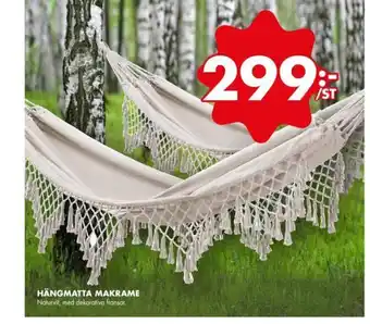 ÖoB HÄNGMATTA MAKRAME Naturvit, med dekorativa fransar. erbjuda