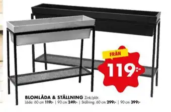 BLOMLÅDA & STÄLLNING Zink/plåt.
