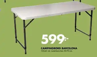 CAMPINGBORD BARCELONA 122x61 cm. Justerbara ben 50-70 cm.