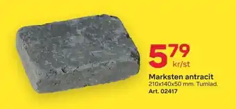 Byggmax Marksten antracit 210x140x50 mm. Tumlad erbjuda