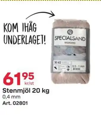 Byggmax Stenmjöl 20 kg 0,4 mm erbjuda