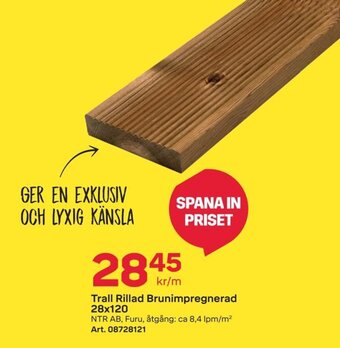 Byggmax Trall Rillad Brunimpregnerad 28x120 erbjuda