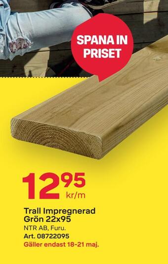 Byggmax Trall impregnerad grön 22x95 erbjuda