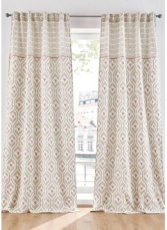Bonprix Gardinlängd med blommönster (1-pack), ekologisk bomull erbjuda