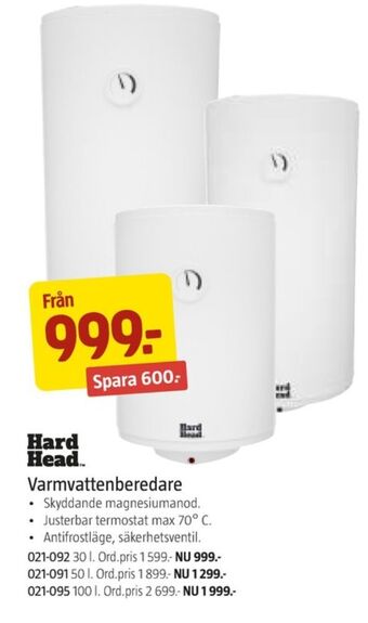 Jula Hard head varmvattenberedare erbjuda
