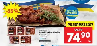 Lidl Benfri fläskkarré i skivor erbjuda