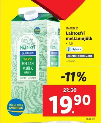 Laktosfri mellanmjölk