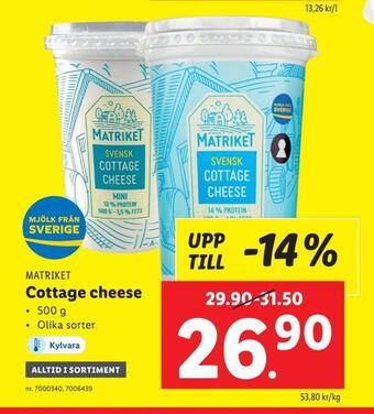 Lidl Cottage cheese erbjuda