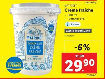 Lidl Creme fraiche erbjuda